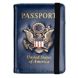 RFID Blocking Passport Holder for Women Men, Leather Passport Travel